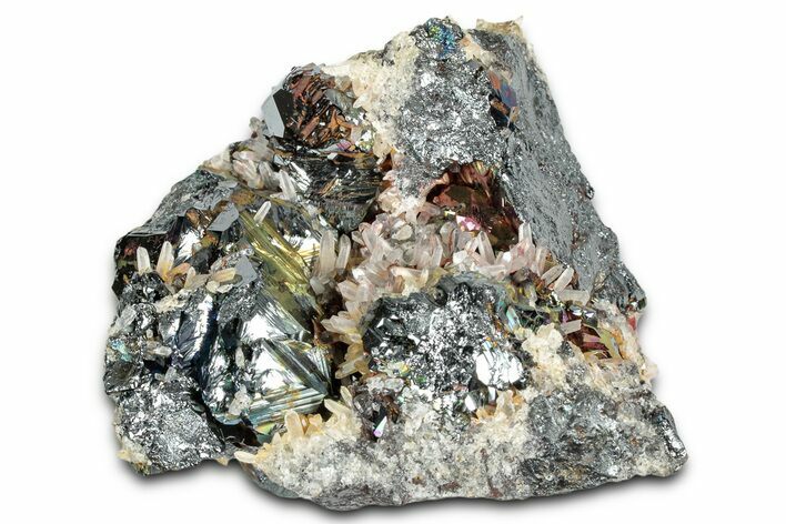 Lustrous Iridescent Hematite Crystal Cluster - Italy #351794